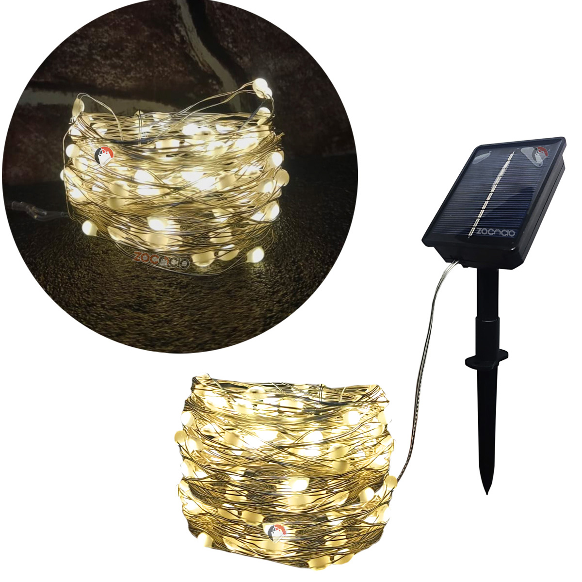 Vista 2 de Guirnalda De Alambre Solar 10, 20, 30MT - COLOR: Calido, MEDIDA: 30 Metros